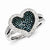 Sterling Silver w/Rhodium Plated Blue and White Diamond Heart Ring