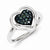 Sterling Silver Blue Diamond Heart Shape Ring