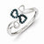 Sterling Silver Blue and White Diamond Multi Heart Ring