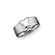 Sterling Silver Polished X & 5-Row Band Ring