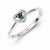 Sterling Silver w/Rhodium Plated Blue & White Diamond Heart Ring