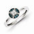 Sterling Silver White & Blue Diamond Cluster Ring