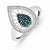 Sterling Silver w/Rhodium Plated Blue and White Diamond Ring