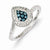 Sterling Silver White & Blue Diamond Cluster Ring