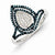 Sterling Silver w/Rhodium Plated Blue and White Diamond Ring