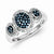 Sterling Silver Blue Diamond Triple Opal Shape Ring