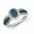 Sterling Silver Blue and White Diamond Ring