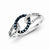 Sterling Silver White & Blue Diamond Ring