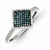 Sterling Silver Blue and White Diamond Square Ring