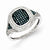 Sterling Silver w/Rhodium Plated Blue and White Diamond Ring