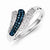 Sterling Silver White & Blue Diamond Wedding Band