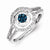 Sterling Silver White & Blue Diamond Ring