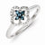 Sterling Silver White & Blue Diamond Cluster Ring