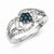 Sterling Silver w/Rhodium Plated Blue & White Diamond Ring