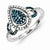 Sterling Silver Blue Diamond Ring