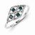 Sterling Silver with Blue and White Diamond Fancy Ring