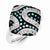 Sterling Silver Blue & White Diamond Ring