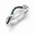 Sterling Silver Blue and White Diamond Ring