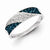 Sterling Silver Blue and White Diamond Ring