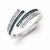 Sterling Silver Blue and White Diamond Ring