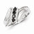 Sterling Silver White & Black Diamond Ring