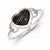 Sterling Silver Black and White Diamond Heart Ring