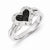 Sterling Silver White & Black Diamond Heart Ring