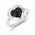 Sterling Silver Black Diamond Heart Shape Ring