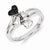 Sterling Silver White & Black Diamond Heart Ring