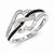 Sterling Silver Black and White Diamond Ring