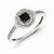 Sterling Silver Black and White Diamond Round Ring