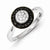 Sterling Silver Black & White Diamond Round Ring