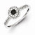 Sterling Silver Black and White Diamond Round Ring