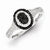 Sterling Silver Black and White Diamond Oval Ring