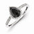 Sterling Silver Black and White Diamond Teardrop Ring