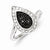 Sterling Silver Black Diamond Marquise Ring