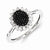 Sterling Silver Black and White Diamond Ring