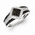 Sterling Silver Black & White Diamond Fashion Ring