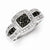 Sterling Silver Black Diamond Square Ring