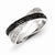 Sterling Silver w/Rhodium Plated Back & White Diamond Ring