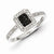 Sterling Silver Black & White Diamond Square Ring