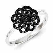 Sterling Silver Black Diamond Ring