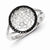 Sterling Silver Black & White Diamond Circle & Flower Ring