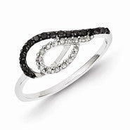 Sterling Silver Black & White Diamond Ring