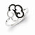 Sterling Silver Black and White Diamond Flower Ring