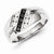 Sterling Silver w/Rhodium Plated Black and White Diamond Men's Ring