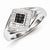 Sterling Silver Black and White Diamond Men's Ring