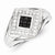 Sterling Silver Black and White Diamond Men's Ring