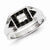 Sterling Silver w/Rhodium Plated Black and White Diamond Men's Ring