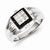 Sterling Silver w/Rhodium Plated Black and White Diamond Men's Ring